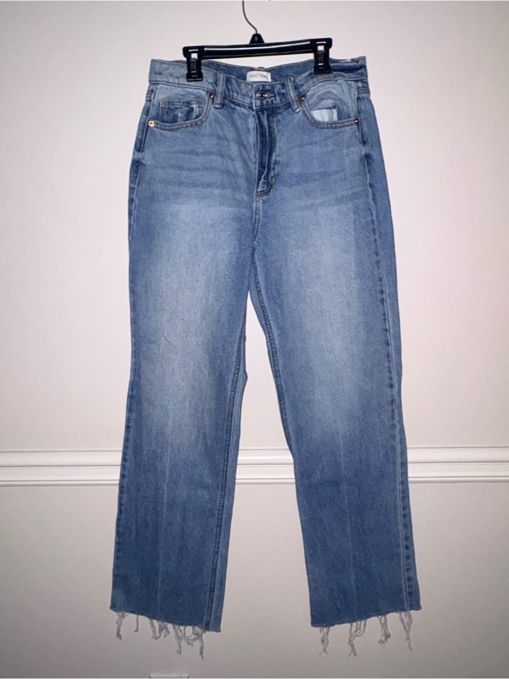vestique Light Blue High-Rise Straight Leg Jeans